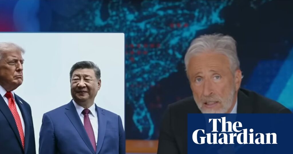Jon Stewart on Trump’s visit with Xi: ‘All you came back with was his Instagram?’ | Late-night TV roundup
