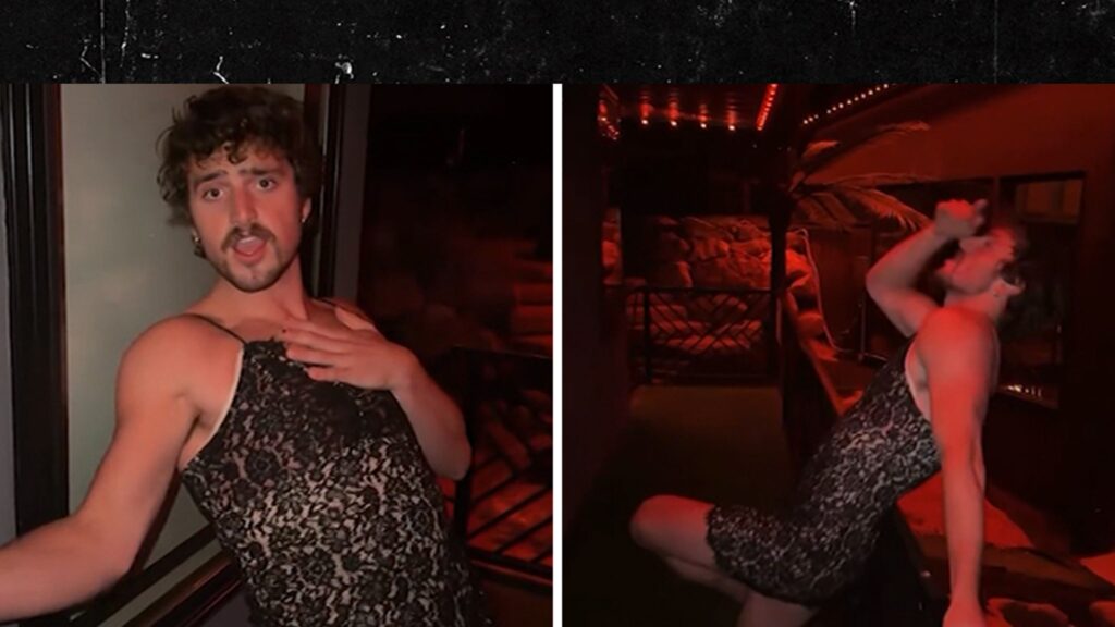 Benson Boone Wears Dress to Recreate Viral Alix Earle Video Benson Boone Wears Dress to Recreate Viral Alix Earle Video