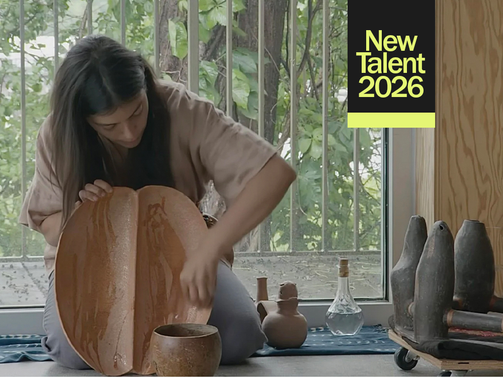 Koyoltzintli’s Clay Instruments Channel Sounds from Distant Pasts A woman crouching over a ceramic instrument and a bowl of water.