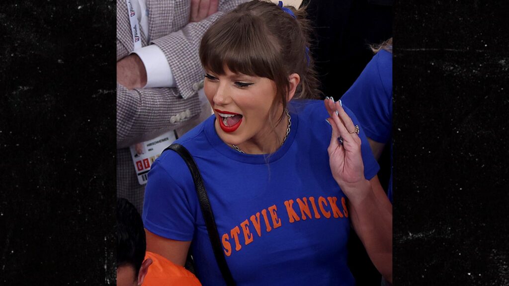 Taylor Swift Attends Knicks Game 4 at MSG Ahead of Wedding