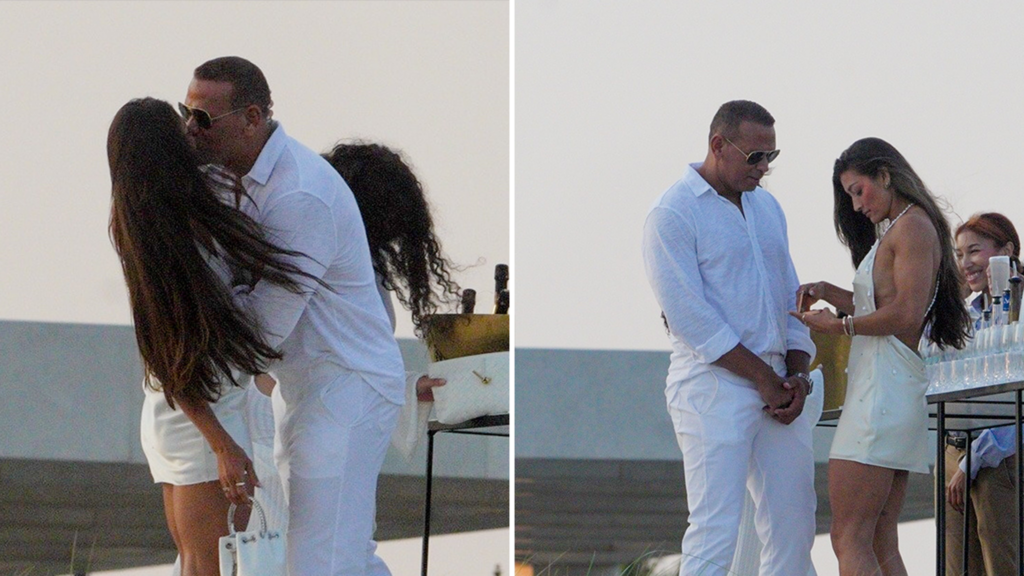A-Rod Plants Lip Smacker on Beatiful Brunette at Michael Rubin’s White Party A-Rod Plants Lip Smacker on Beatiful Brunette at Michael Rubin's White Party