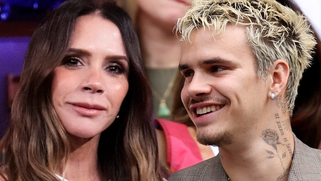 Victoria Beckham Cuddles up to Son Romeo at Event with Family Excluding Brooklyn
