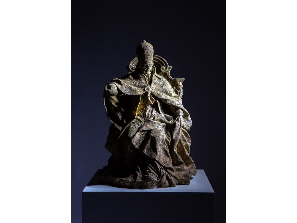 A Late Baroque Master’s Lost Marble Turns Up in a U.K. Salvage Yard Pietro Bracci, Marble maquette for a sculpture of Pope Clement XII, c. 1736
