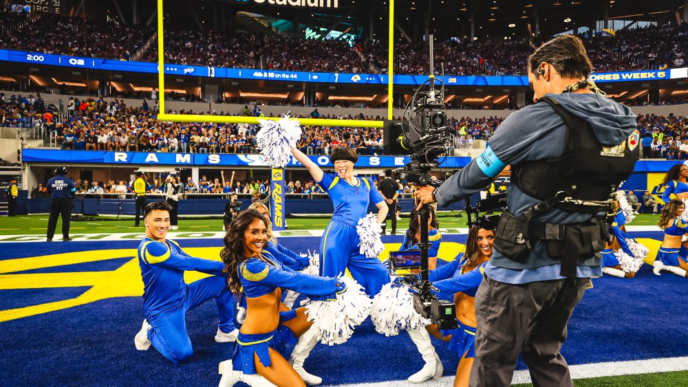NFL Launches Celebrity Guest Cheerleaders With Atsuko Okastuka, LA Rams NFL Launches Celebrity Guest Cheerleaders With Atsuko Okastuka, LA Rams